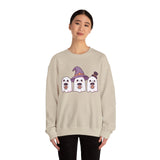 Cutie Halloween Coffee Ghosts Crewneck Sweatshirt