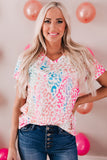 Leopard V-Neck Short Sleeve